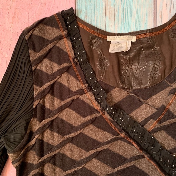 Alberto Makali long sleeve v neck sweater top size xl - Picture 6 of 8